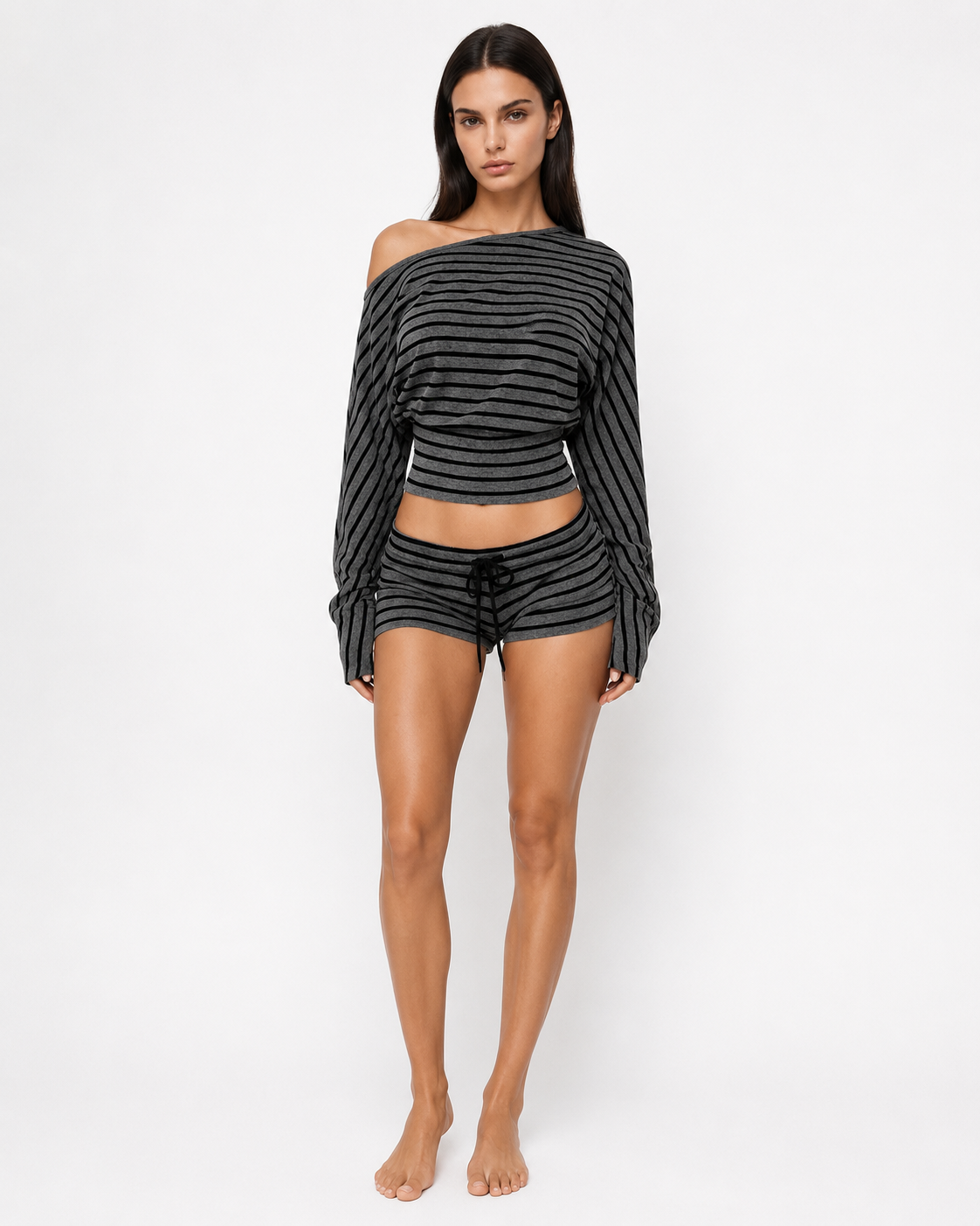 Pijama de Rayas con Shorts