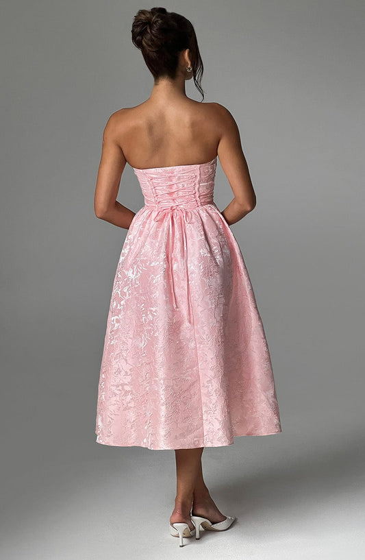 Vestido Floral sin Tirantes Magnolia del Alba