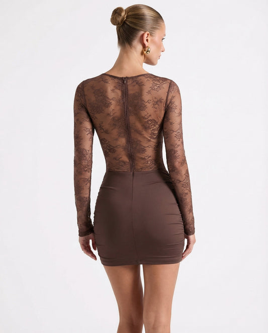 Vestido Corto de Encaje con Corsé Nube de Primavera