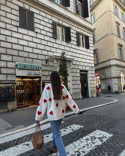 Jersey de Punto con Corazones