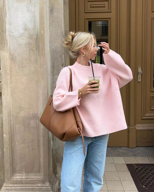 Jersey de Punto Rosa Oversize
