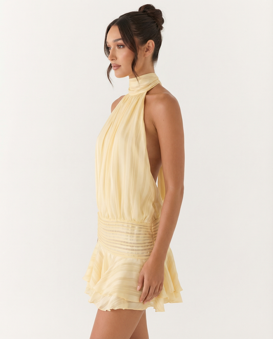 Vestido Corto Halter Luz de Primavera