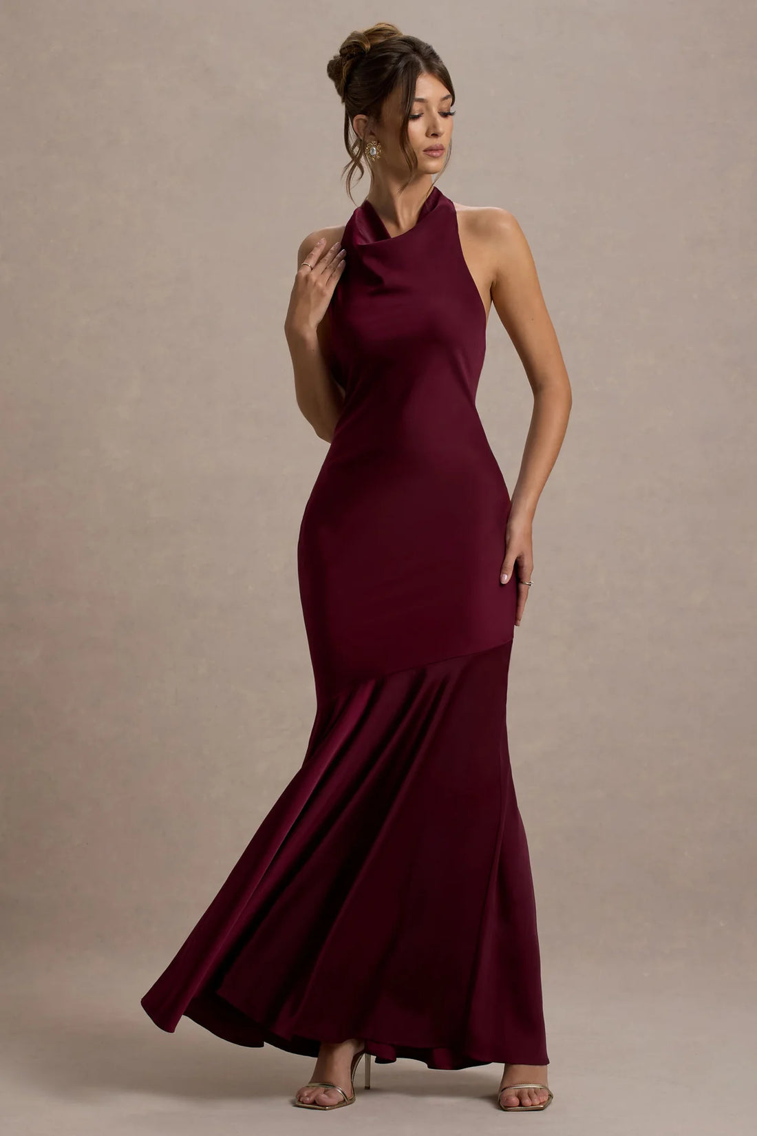 Vestido Largo Burdeos Elegance