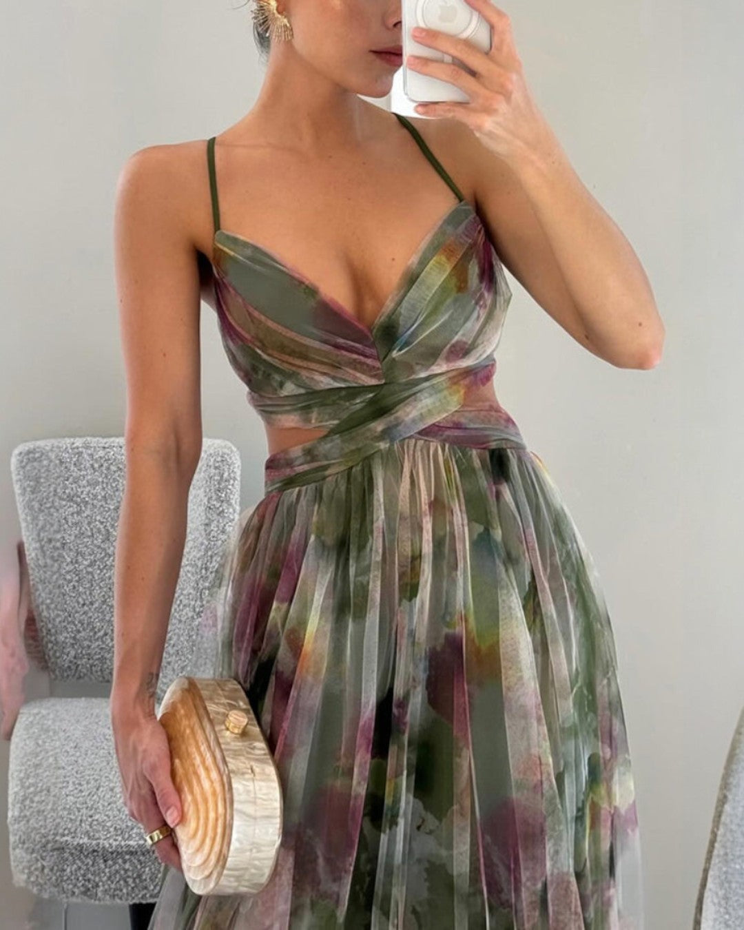 Vestido maxi Samar vista lateral