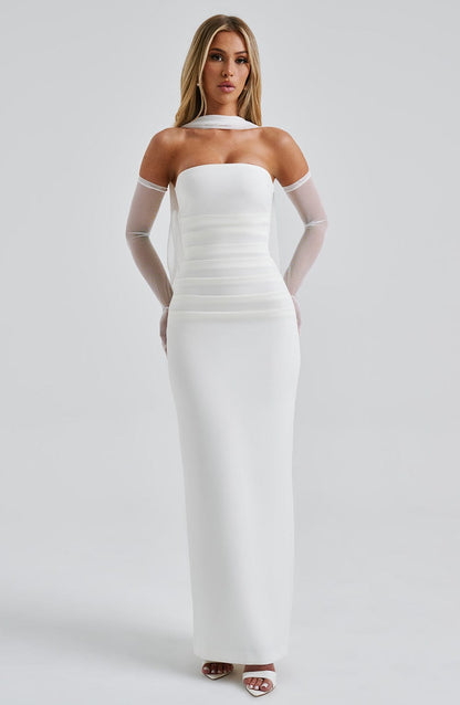 Vestido sin Tirantes Celeste del Alba