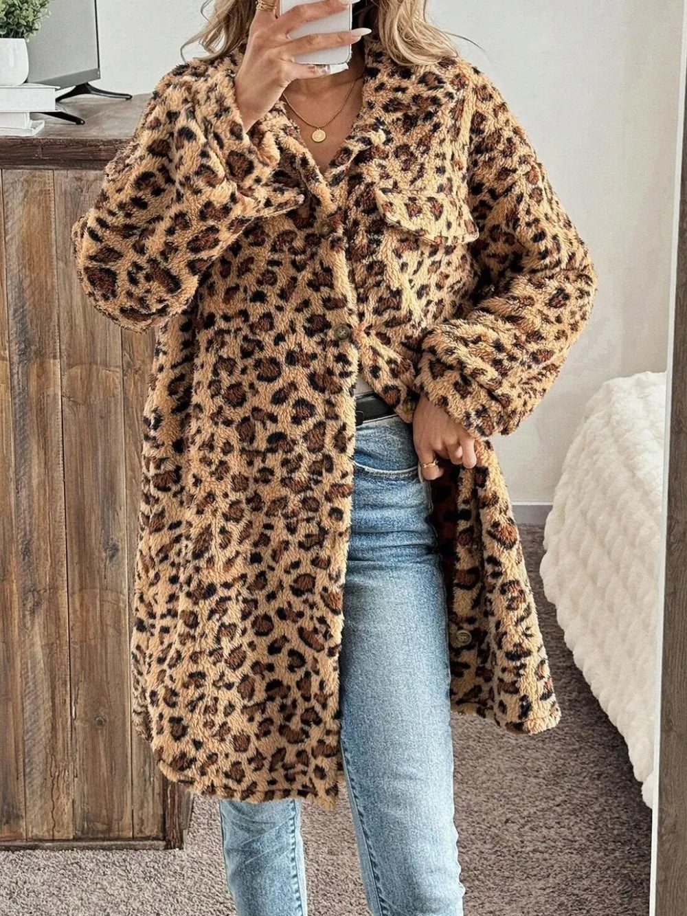 Abrigo Peludo de Leopardo