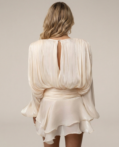 Vestido Corto Drapeado Luz del Valle