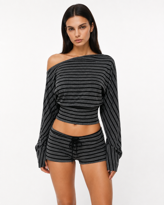 Pijama de Rayas con Shorts