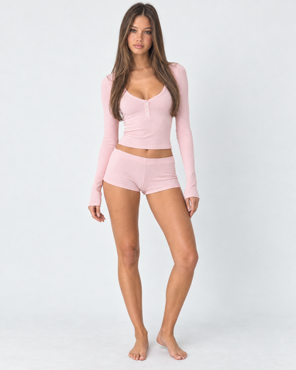 Conjunto Canalé con Jersey Abotonado