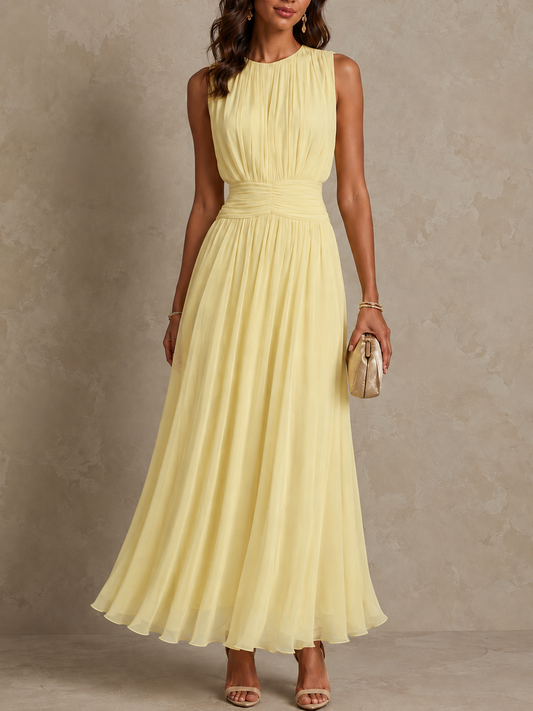 Vestido Largo Roxanne con Cintura Fruncida
