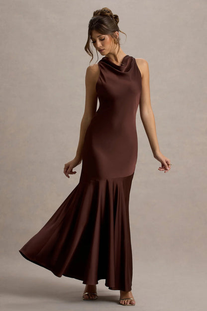Vestido Largo Burdeos Elegance