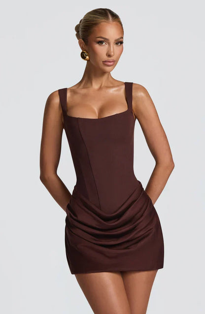 Vestido Corto con Corsé Flora de la Estrella