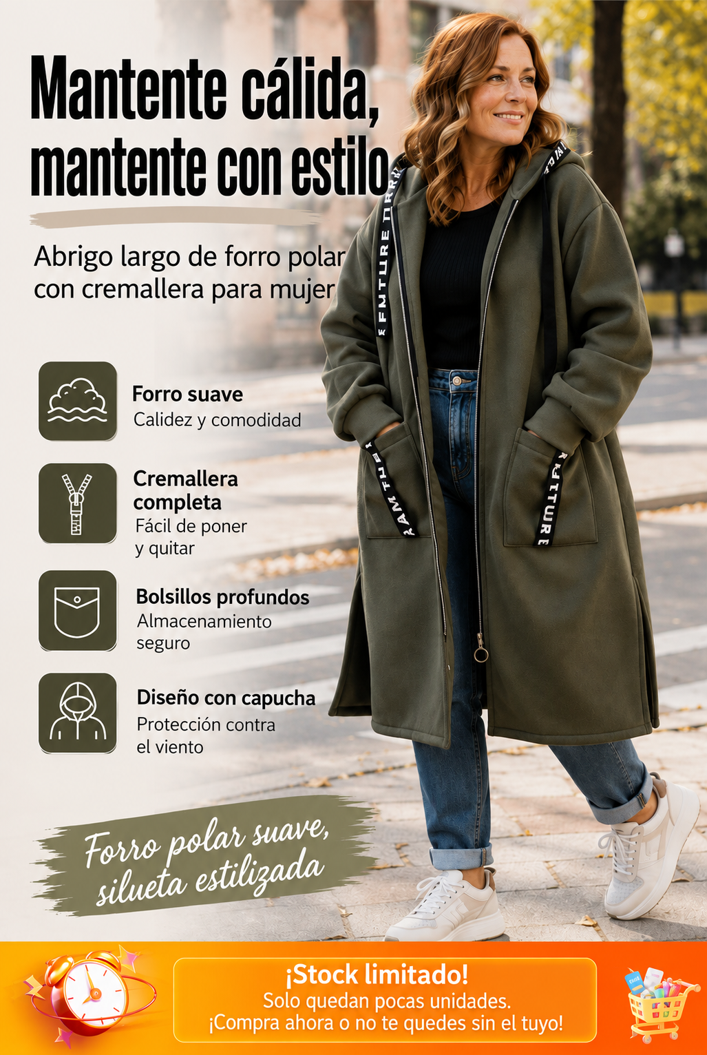 Sudadera con capucha extra grande para mujer