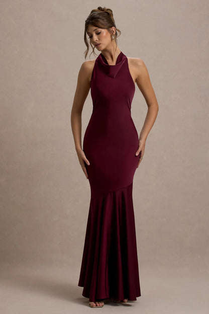 Vestido Largo Burdeos Elegance
