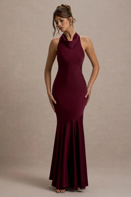 Vestido Largo Burdeos Elegance