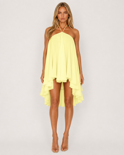 Vestido Corto Halter Oliva de la Brisa