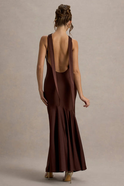 Vestido Largo Burdeos Elegance