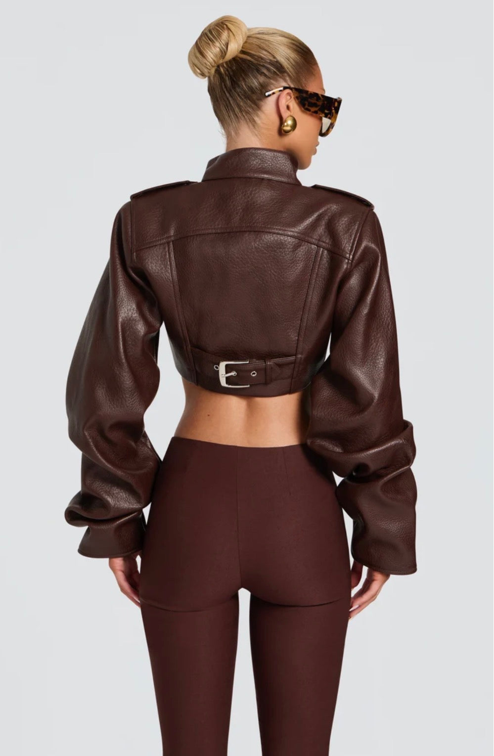 Chaqueta Corta Estructurada Efecto Piel
