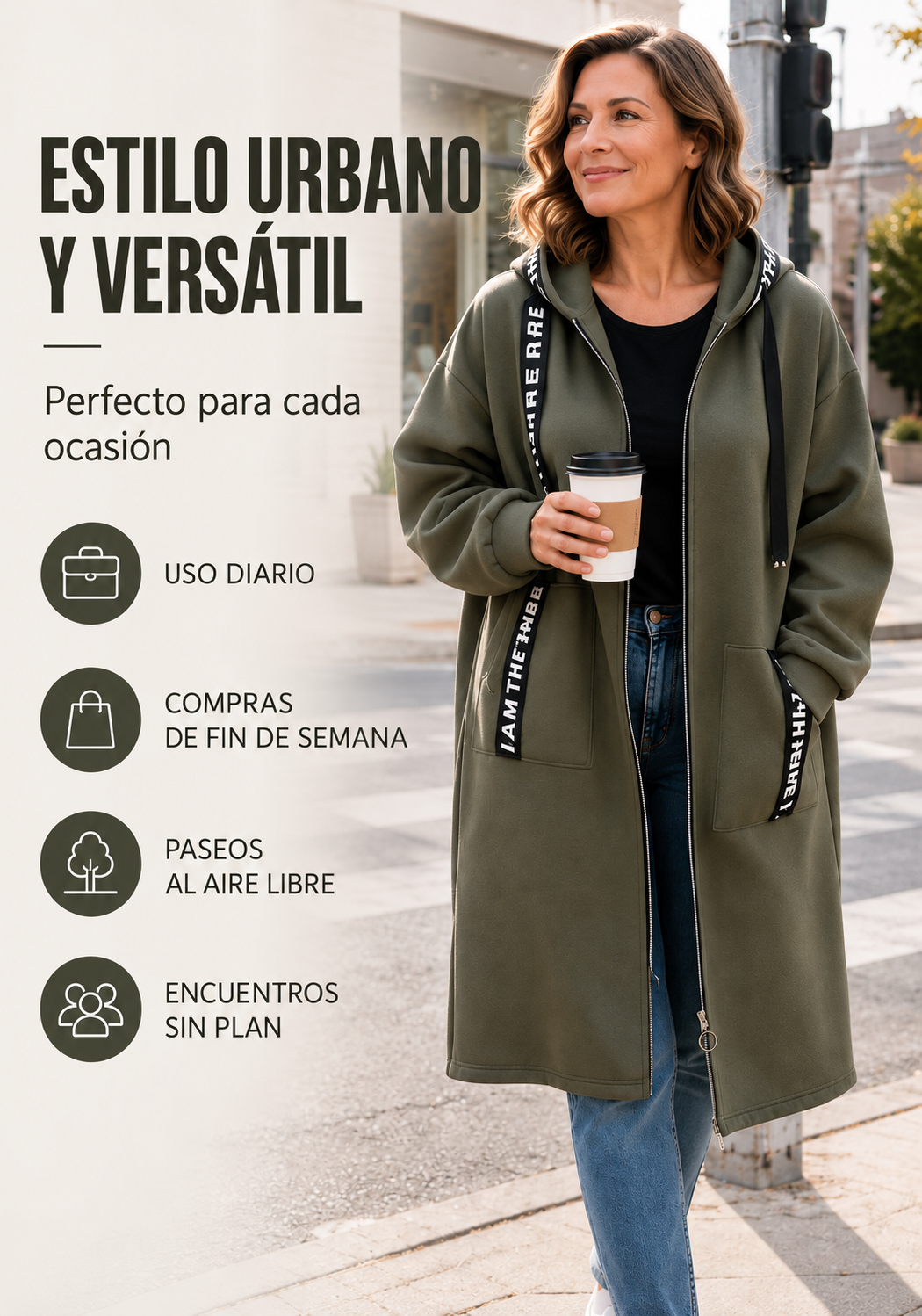 Sudadera con capucha extra grande para mujer