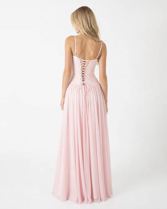 Vestido Largo con Corsé Zafiro de la Brisa