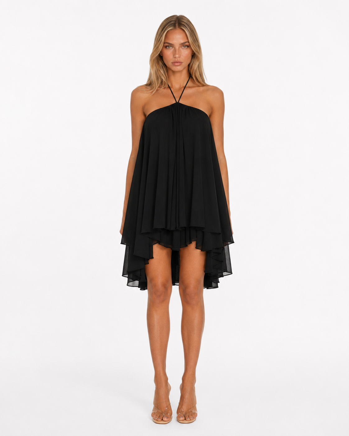 Vestido Corto Halter Oliva de la Brisa