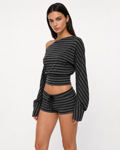 Pijama de Rayas con Shorts