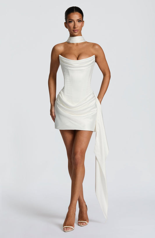 Vestido de Satén Drapeado Verano del Alba