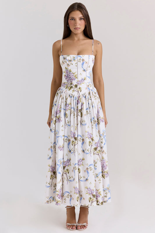 Vestido Floral con Corsé Estrella del Alba