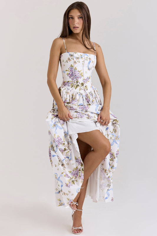 Vestido Floral con Corsé Estrella del Alba