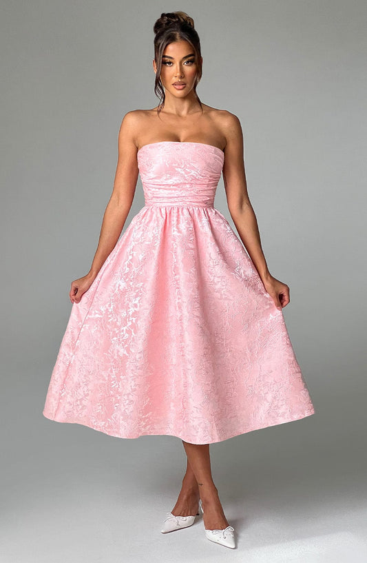 Vestido Floral sin Tirantes Magnolia del Alba