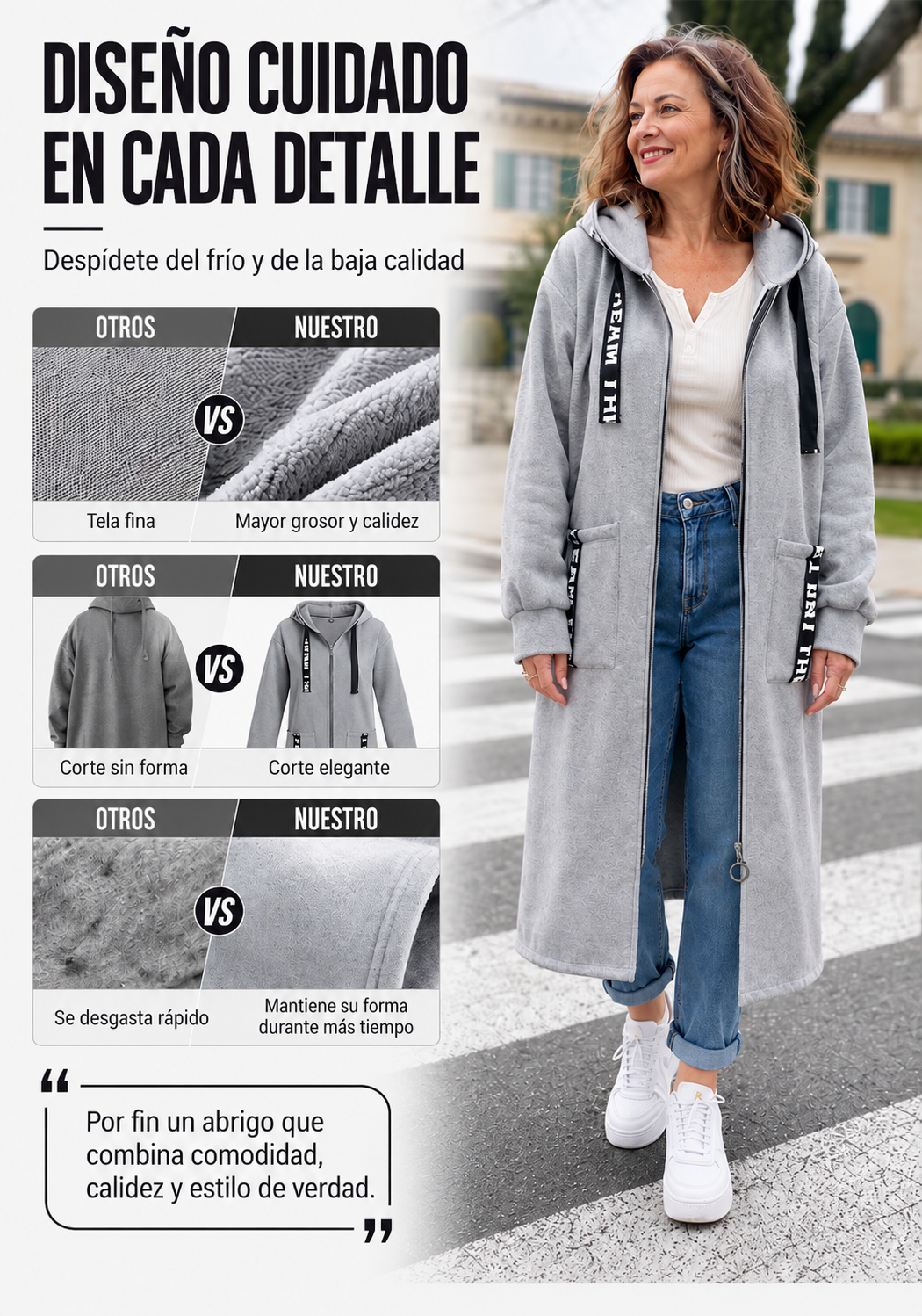 Sudadera con capucha extra grande para mujer