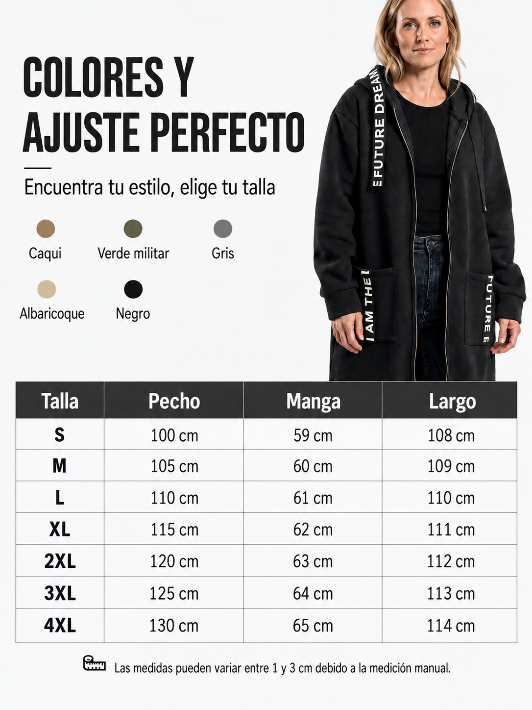 Sudadera con capucha extra grande para mujer
