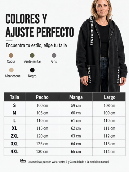 Abrigo de punto largo con capucha | OTOÑO