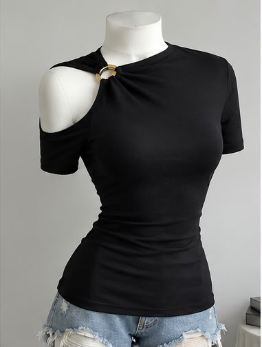 Camiseta con Hombros Descubiertos