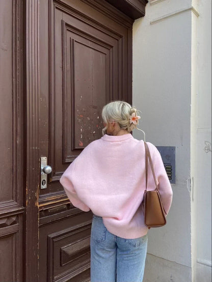 Jersey de Punto Rosa Oversize