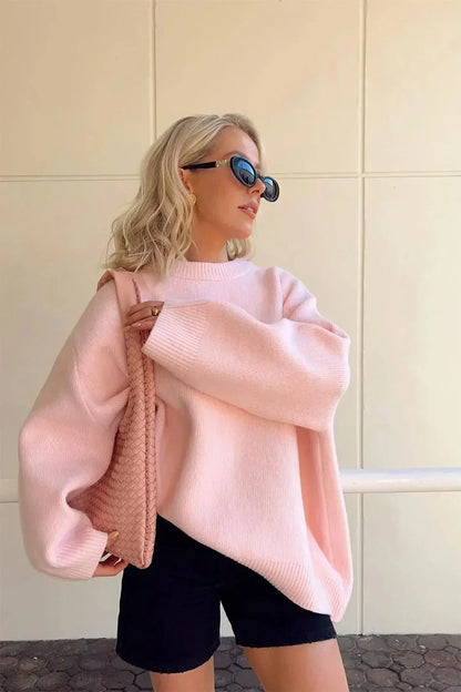 Jersey de Punto Rosa Oversize