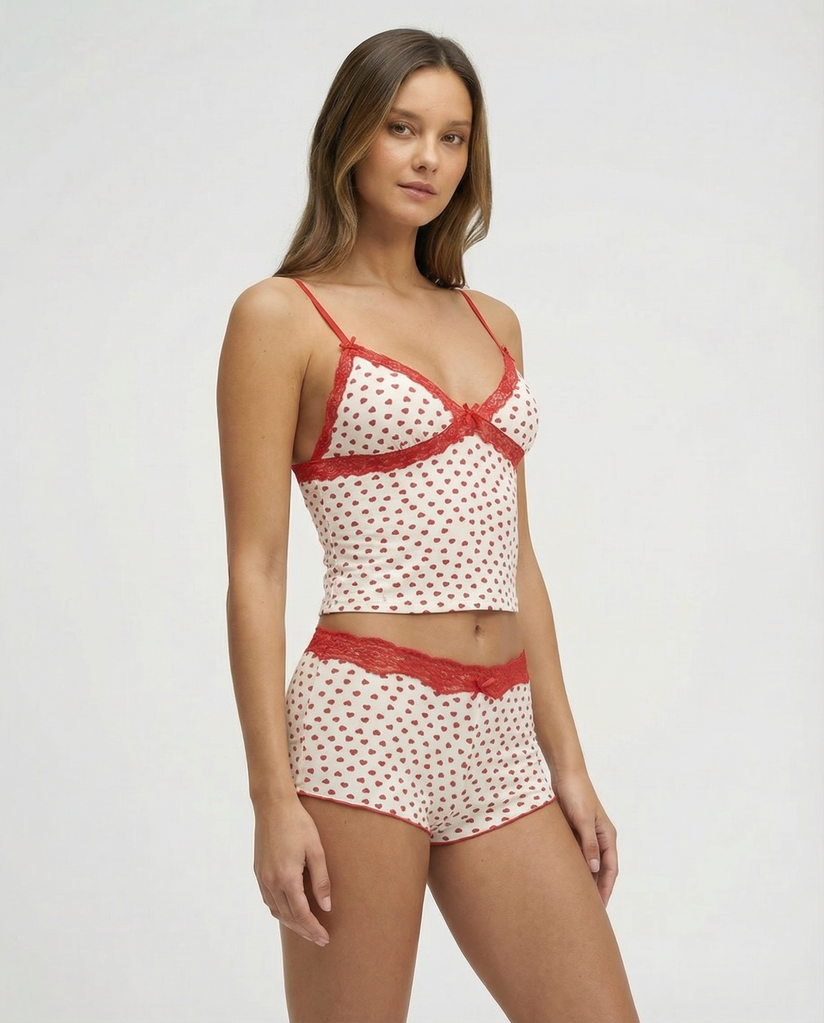 Pijama de Corazones con Encaje