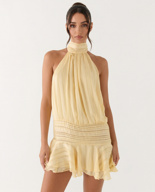 Vestido Corto Halter Luz de Primavera