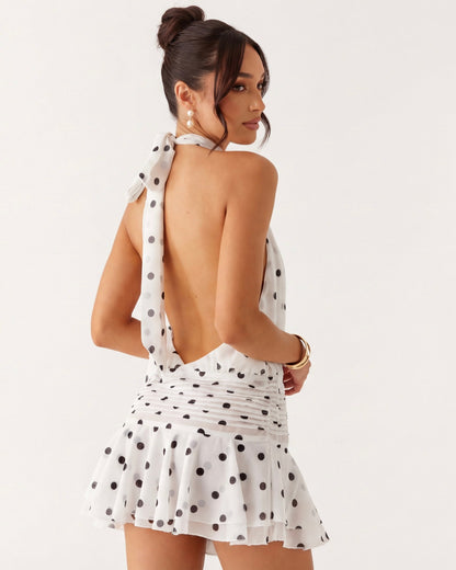 Vestido Corto Halter Jazmín de Primavera