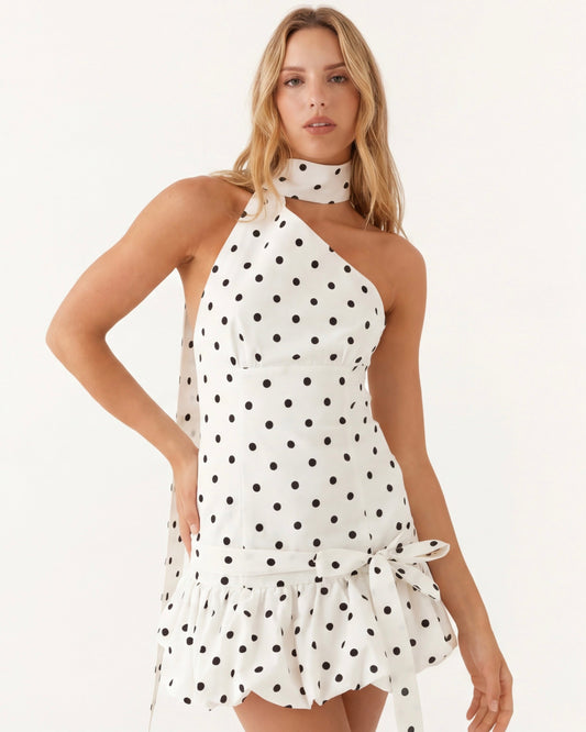 Vestido Corto Halter Flora de Primavera