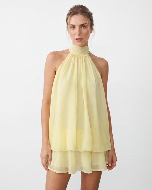 Vestido Corto Halter Riviera del Valle