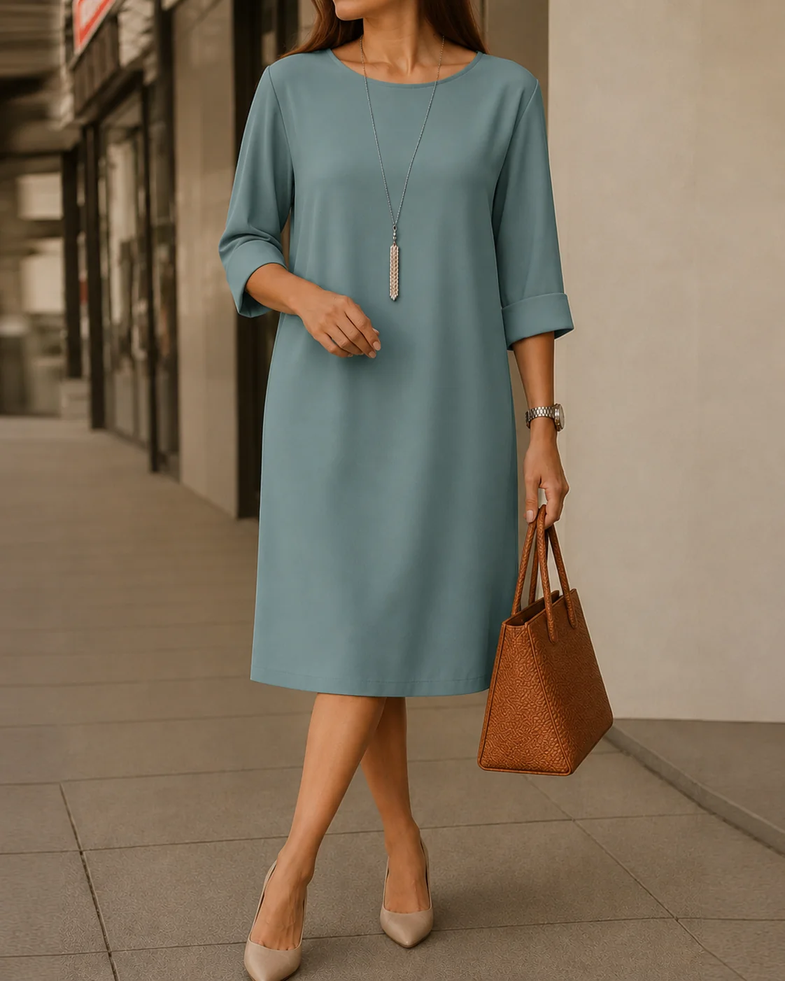 LANIRA | Vestido Midi Efecto Estilizador