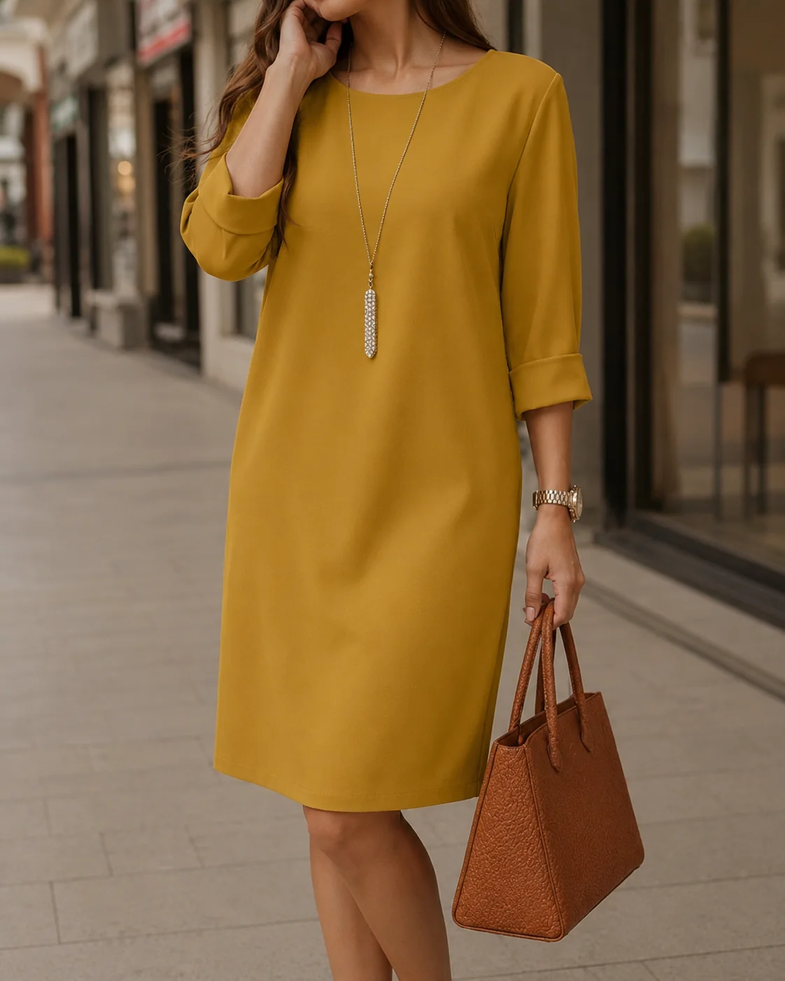 LANIRA | Vestido Midi Efecto Estilizador