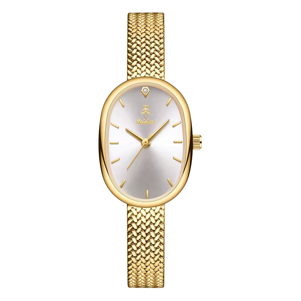 reloj dorado plata