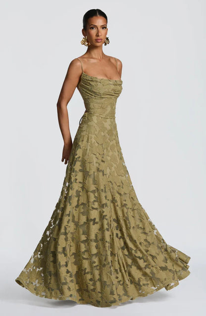 Vestido Largo Floral con Corsé Luz de la Estrella